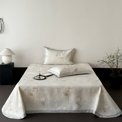 91家纺网 家纺一手货源 找家纺 （总）三味舒屋 2025新款雅奢系列数码印花冰丝床单凉席三件套