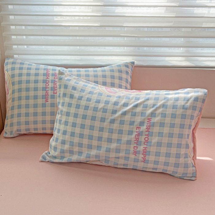 91家纺网 家纺一手货源 找家纺 妖妖家纺 2025新款超柔双层纱糯糯针织棉夏凉被四件套 蛋糕猫