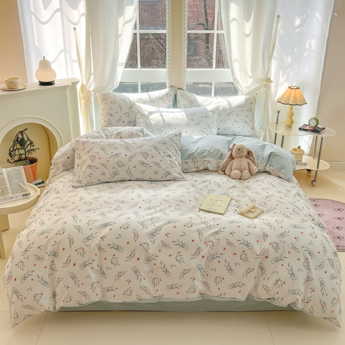 91家纺网 家纺一手货源 找家纺 仔仔熊 2025新款全棉印花系列被套 清新植物