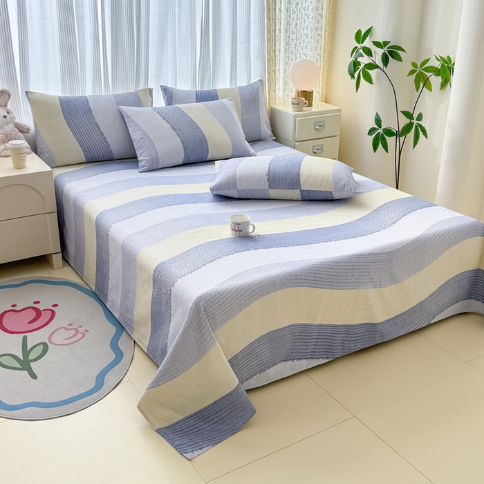 91家纺网 家纺一手货源 找家纺 仟网汇 2025新款老粗布床单粗布凉席老粗布单床单枕套单品 流年