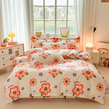  爱一个家 2025新款植物羊绒四件套 玫香怡人