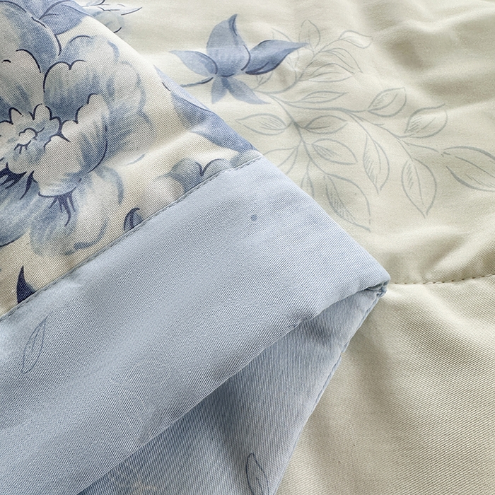 91家纺网 家纺一手货源 找家纺 瑜珠家纺 2025新款里外全棉棉花夏被 青花舞梦