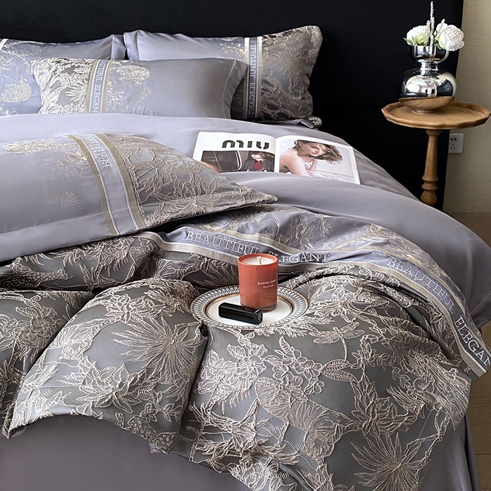 91家纺网 家纺一手货源 找家纺 （总）优悦生活馆 2025新款冰丝浮雕绣花四件套