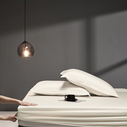 秀色2025新款高端纯棉床笠单件全棉全包床套三件套100s新疆长绒棉酒店床垫保护套 梦易-皓月白