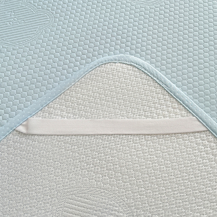 91家纺网 家纺一手货源 找家纺 迪乐妮 2025新款小冰熊凉豆豆席床笠 天空蓝-小冰熊凉豆豆席