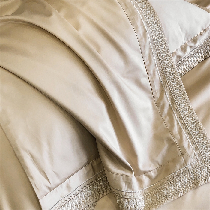 91家纺网 家纺一手货源 找家纺 保罗圣迪奥 2025新款50双股全棉长绒棉四件套-艾瑟琳系列 艾瑟琳-香槟金