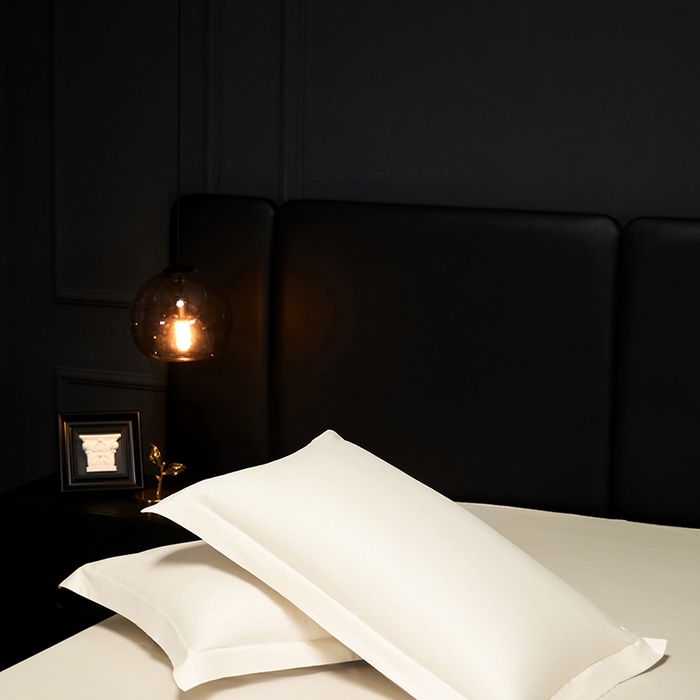 91家纺网 家纺一手货源 找家纺 秀色2025新款A类高端100s新疆长绒棉纯棉床单单件全棉单人贡缎加厚被单三件套 莫奈-皓月白