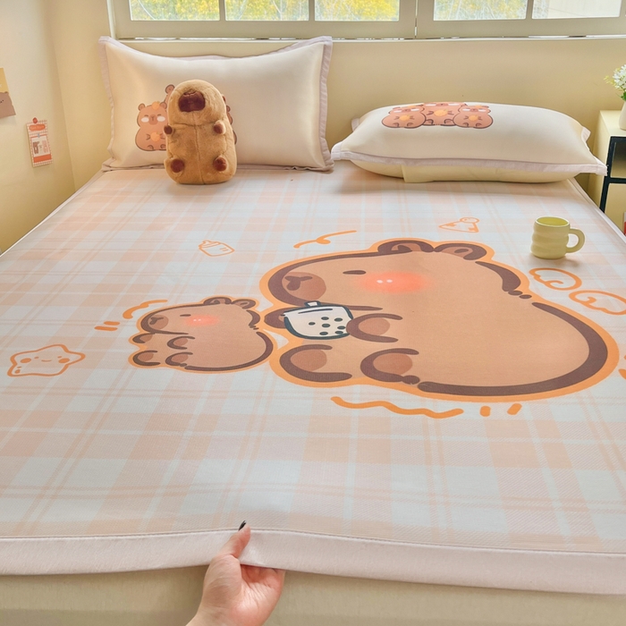 91家纺网 家纺一手货源 找家纺 （总）博雅 2025新款独家版权A类大版数码印花1200D冰丝凉席