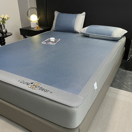 91家纺网 家纺一手货源 找家纺 （总）莱米家纺 2025新款加厚凉感绣花冰藤席