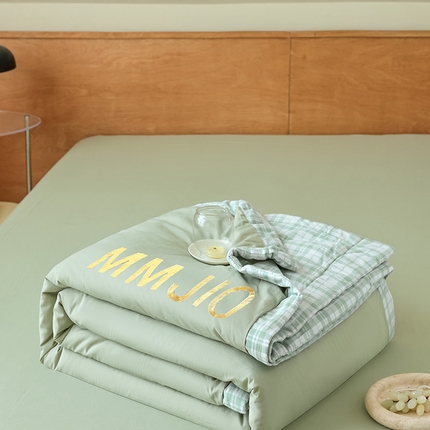 寐眠2025新款全棉水洗棉刺绣夏被【夏被四件套】 绿色森林