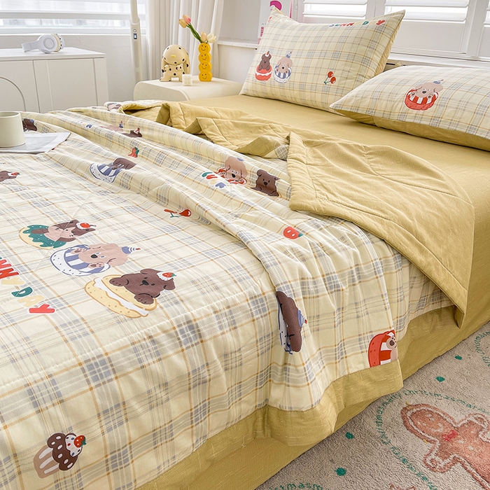 91家纺网 家纺一手货源 找家纺 思雅庭 2025新款里外全棉夏被新疆棉花夏凉被空调被 蛋糕狗