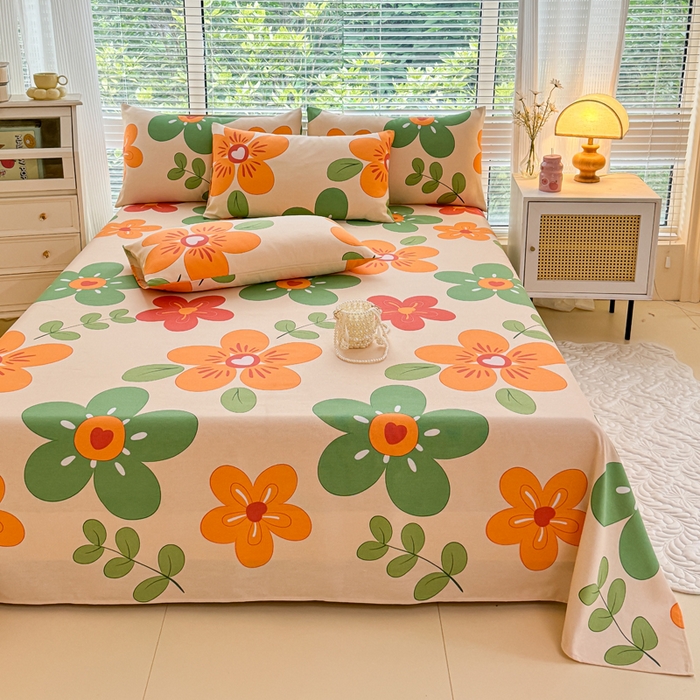 91家纺网 家纺一手货源 找家纺 仟网汇 2025新款老粗布床单粗布凉席老粗布单床单枕套单品 太阳花