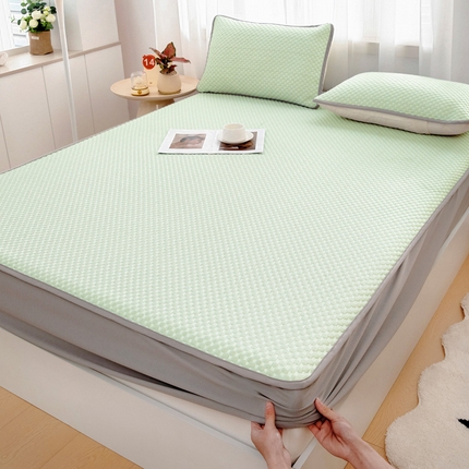 91家纺网 家纺一手货源 找家纺 （总）绒宴家纺 2025新款提花凉席凉豆豆冰豆豆凉席三件套