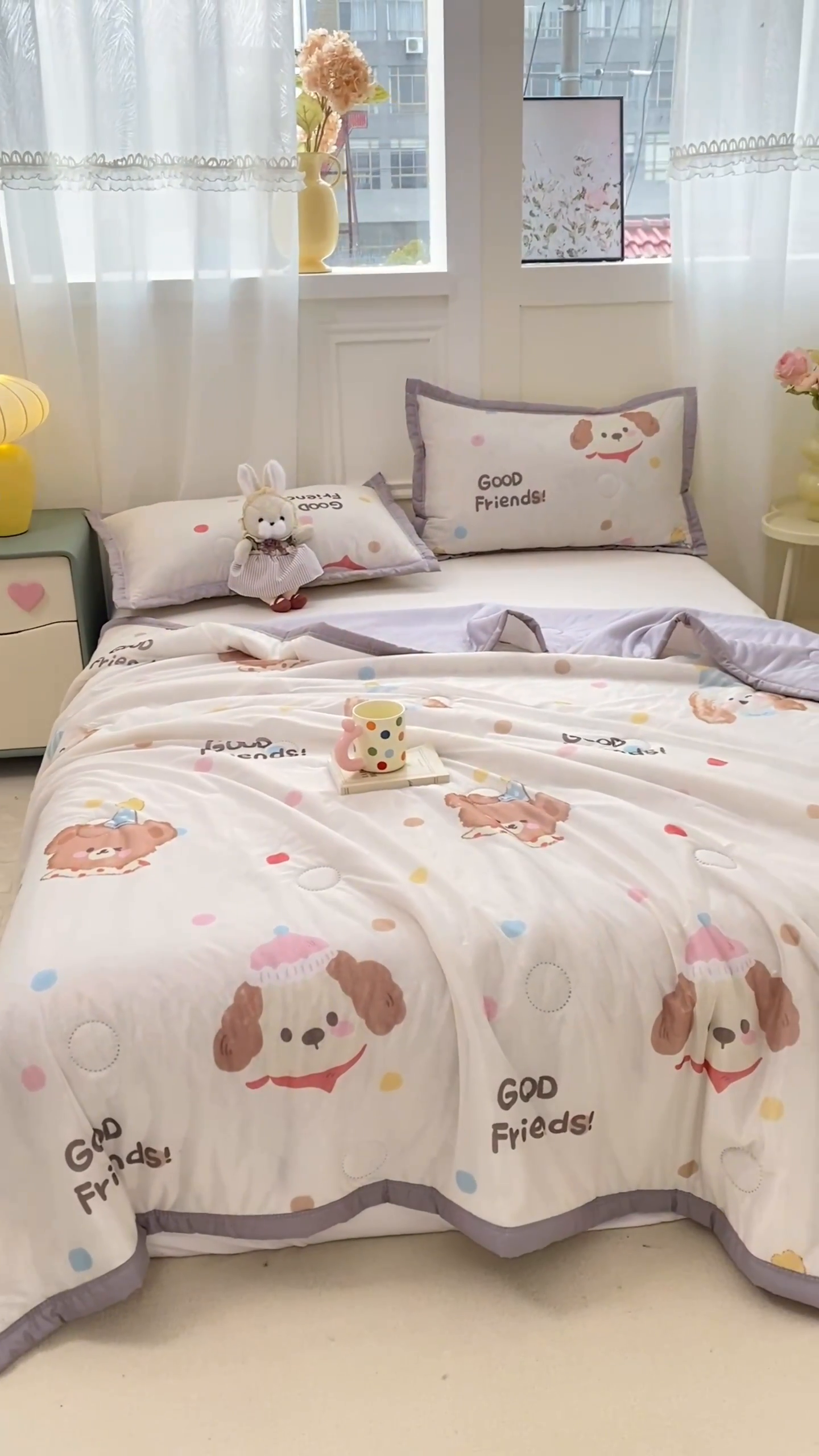 91家纺网 家纺一手货源 找家纺 顺顺家纺 2025新款凉感丝印花夏被空调被 夏日童趣