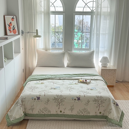 91家纺网 家纺一手货源 找家纺 （总）瑜珠家纺 2025新款里外全棉棉花夏被四件套纯棉夏凉被空调被夏季薄被子