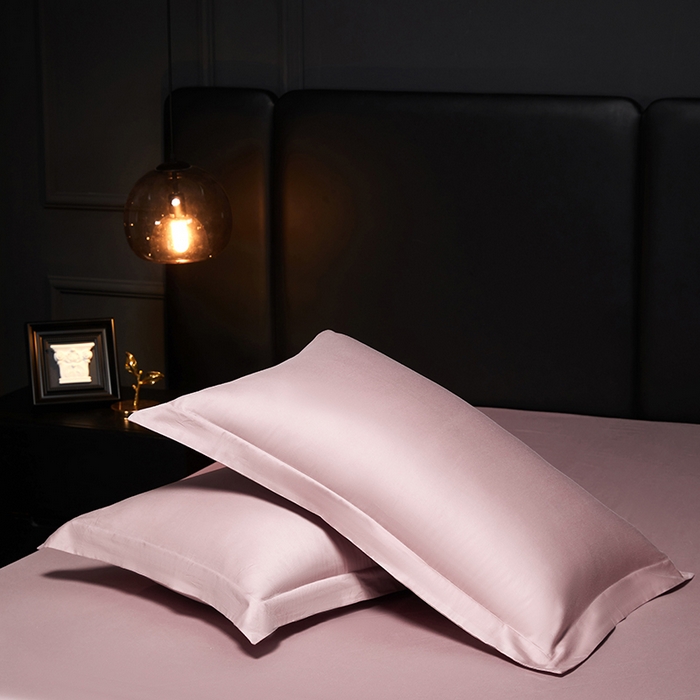 91家纺网 家纺一手货源 找家纺 秀色2025新款A类高端100s新疆长绒棉纯棉床单单件全棉单人贡缎加厚被单三件套 莫奈-玉颜粉