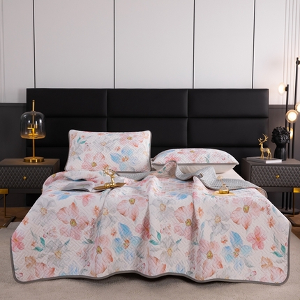 91家纺网 家纺一手货源 找家纺 （总）美丽折2025夏季新品高端加厚全冰丝生物基乳胶凉席三件套 水洗天然乳胶凉席