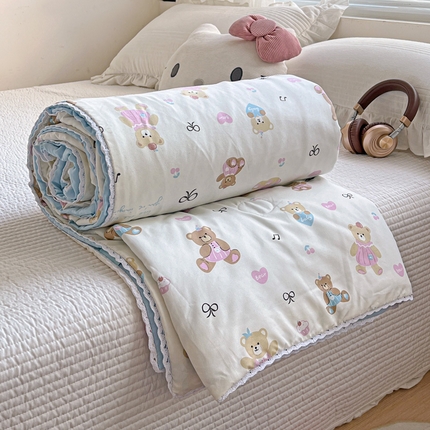 91家纺网 家纺一手货源 找家纺 （总）妖妖家纺 2025新款超柔双层纱糯糯针织棉夏凉被