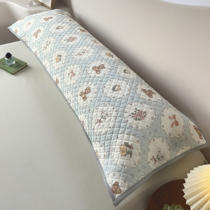 爱港家纺 2025新款凉感丝双人长枕巾 夏季情侣枕头巾 绑带长枕巾 甜梦堡 150*48