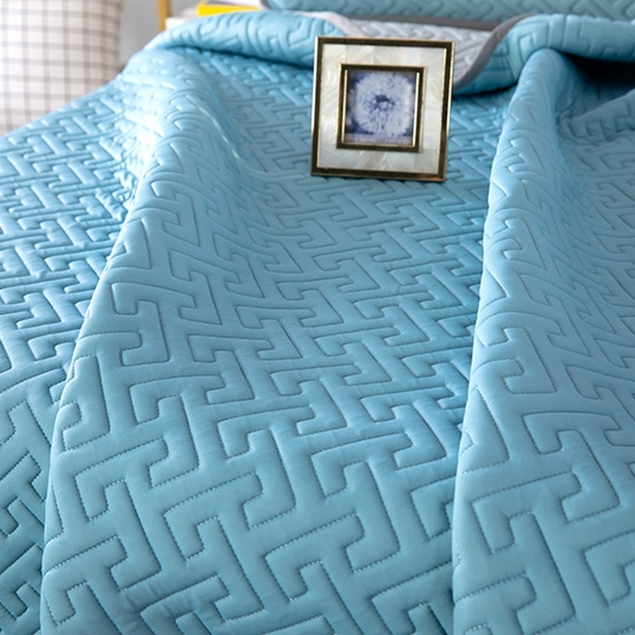 91家纺网 家纺一手货源 找家纺 美丽折2025夏季新品高端加厚全冰丝生物基乳胶凉席三件套 水洗天然乳胶凉席 孔雀蓝T