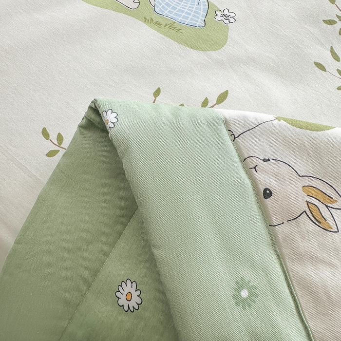 91家纺网 家纺一手货源 找家纺 瑜珠家纺 2025新款里外全棉棉花夏被 丛林兔