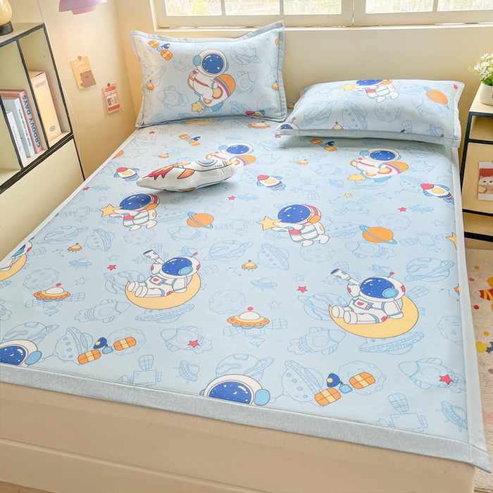 91家纺网 家纺一手货源 找家纺 （总）博雅 2025新款独家版权A类大版数码印花1200D冰丝凉席