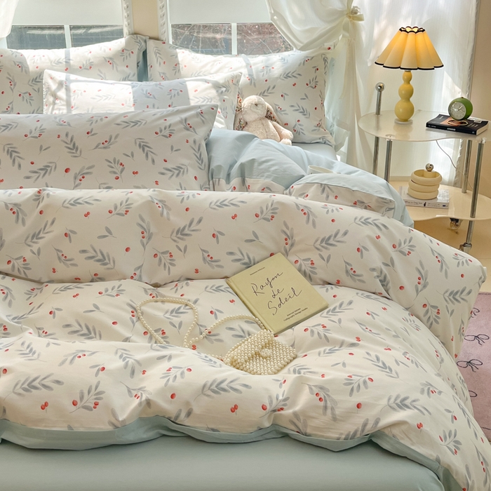 91家纺网 家纺一手货源 找家纺 仔仔熊 2025新款全棉印花系列被套 清新植物