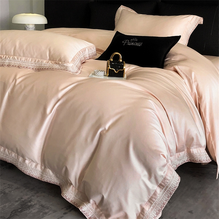 91家纺网 家纺一手货源 找家纺 保罗圣迪奥 2025新款50双股全棉长绒棉四件套-艾瑟琳系列 艾瑟琳-樱花粉