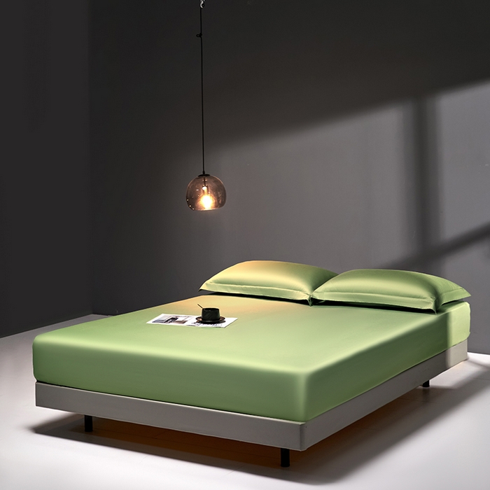 91家纺网 家纺一手货源 找家纺 秀色2025新款高端纯棉床笠单件全棉全包床套三件套100s新疆长绒棉酒店床垫保护套 梦易-艾绿