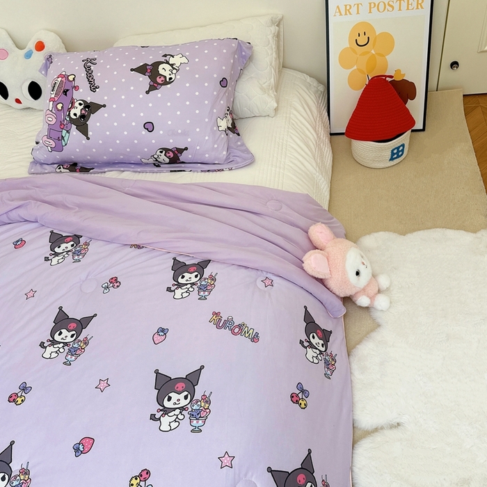 91家纺网 家纺一手货源 找家纺 兜米家居 2025夏季新品三丽鸥深睡双感针织凉感空调被夏被 甜心库洛米