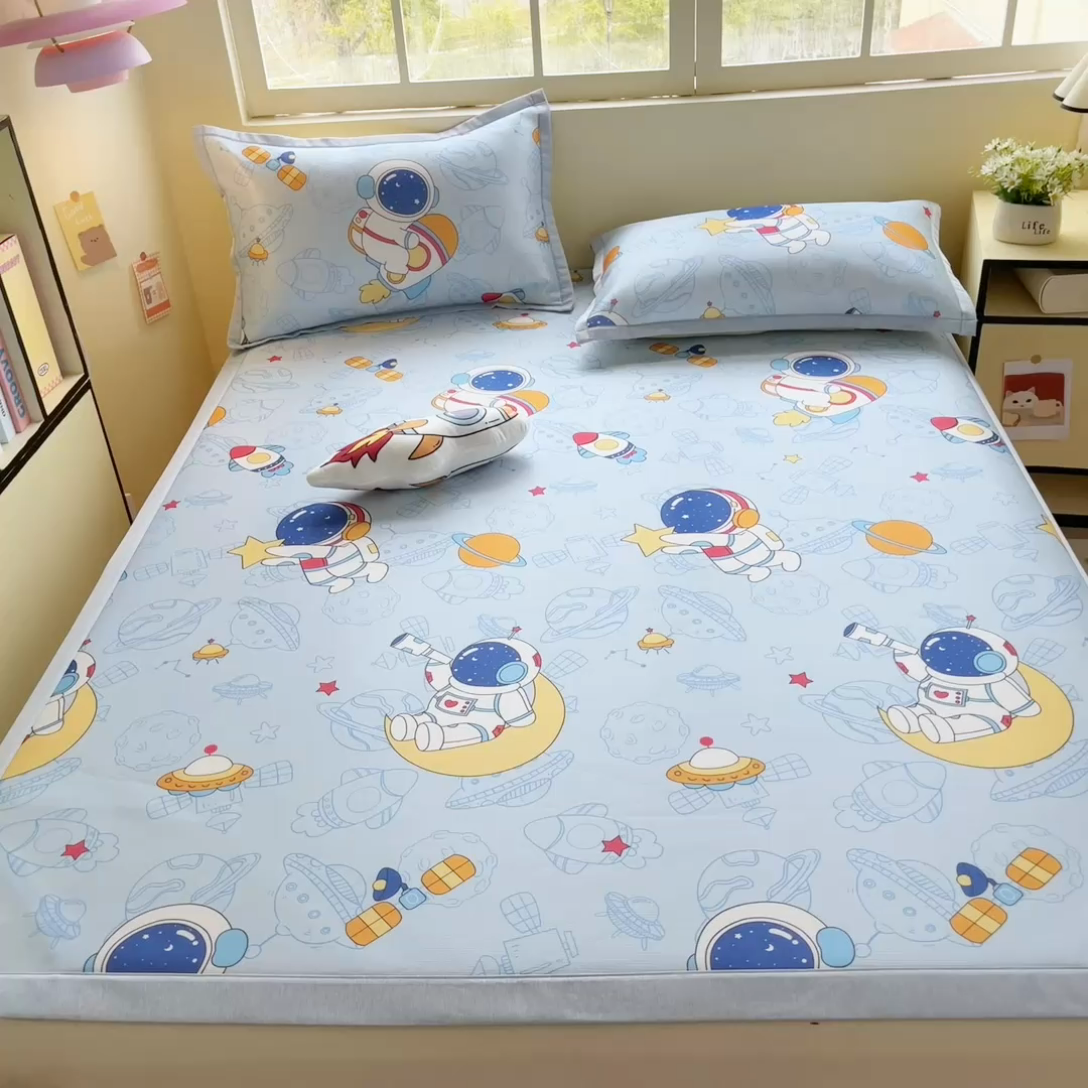 91家纺网 家纺一手货源 找家纺 （总）博雅 2025新款独家版权A类大版数码印花1200D冰丝凉席