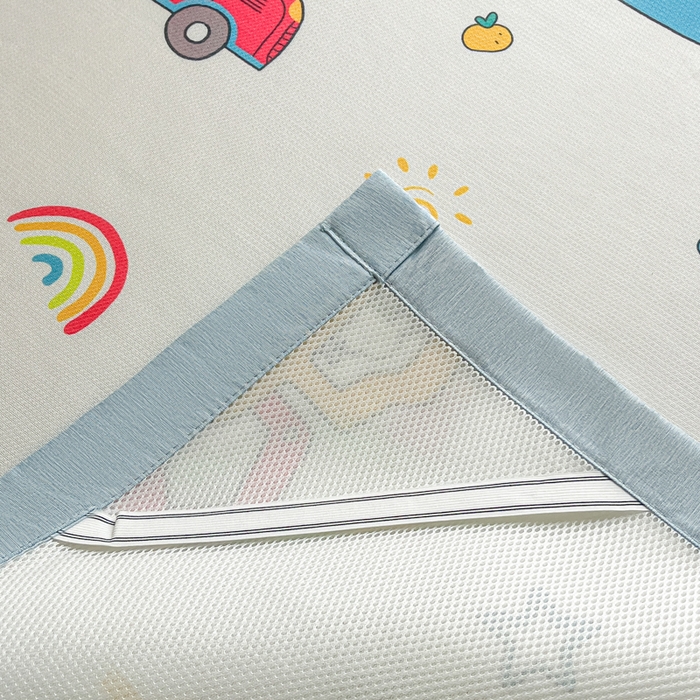 91家纺网 家纺一手货源 找家纺 博雅 2025新款独家版权A类大版数码印花1200D冰丝凉席 汽车派对