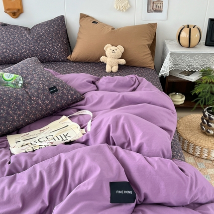 91家纺网 家纺一手货源 找家纺 （总）亿品家纺 2025新款水洗棉复古风格四件套