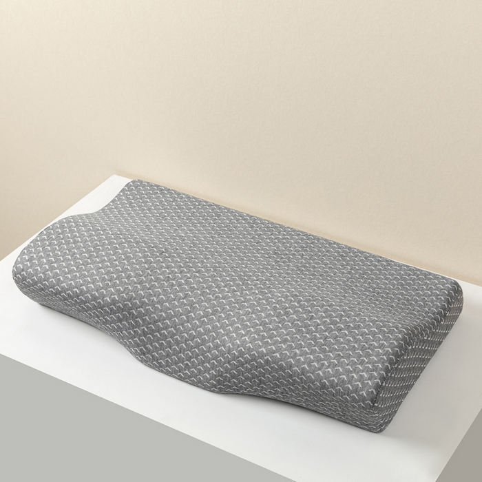 91家纺网 家纺一手货源 找家纺 其乐枕芯  2025新款亚马逊外贸爆款蝶形记忆枕护颈枕芯枕头 文青灰