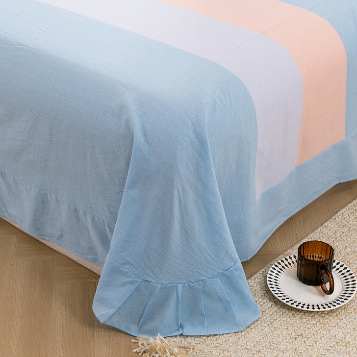 91家纺网 家纺一手货源 找家纺 喜四方 2025新款全棉色织水洗棉四件套 可可生活