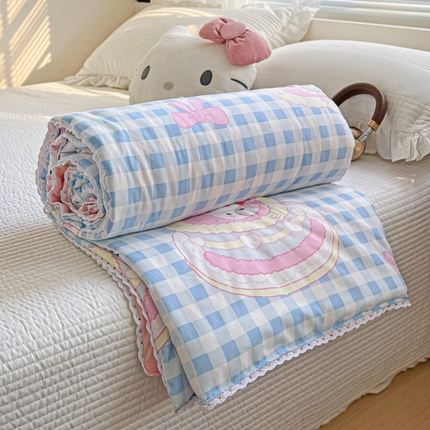 91家纺网 家纺一手货源 找家纺 （总）妖妖家纺 2025新款超柔双层纱糯糯针织棉夏凉被