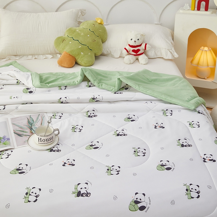 91家纺网 家纺一手货源 找家纺 中国龙家纺 2025新款舒爽柔小棉夏被被子被芯 熊有成竹