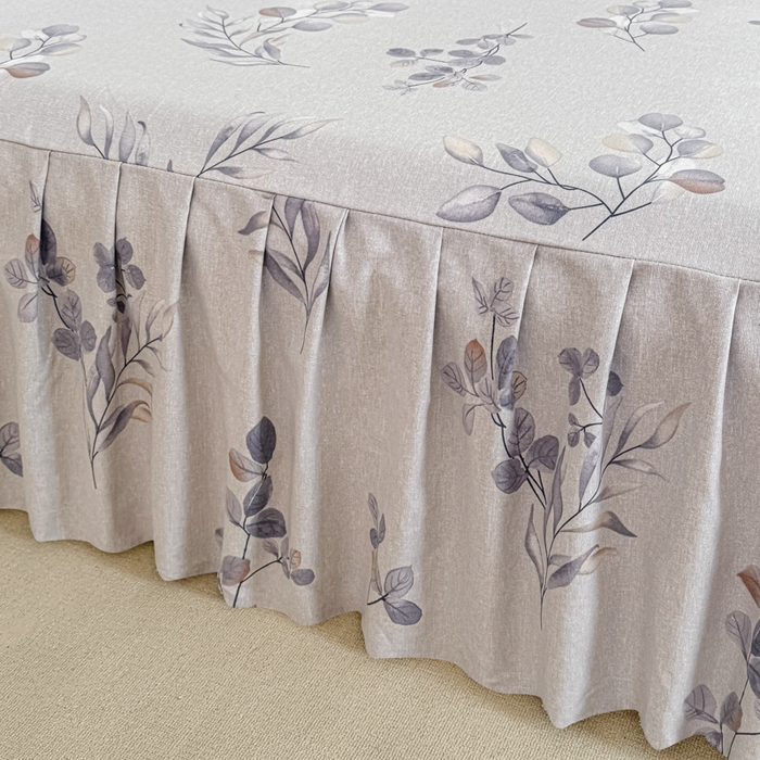 91家纺网 家纺一手货源 找家纺 布柔 2025新款100%全棉纯棉老粗布绣花印花凉席单品床裙 芳华