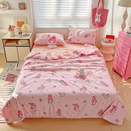 妖妖家纺 2025新款超柔双层纱糯糯针织棉夏凉被四件套 逛逛游乐园