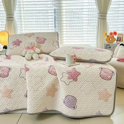 91家纺网 家纺一手货源 找家纺 （总）美丽折2025夏季新品高端加厚全冰丝生物基乳胶凉席三件套 水洗天然乳胶凉席