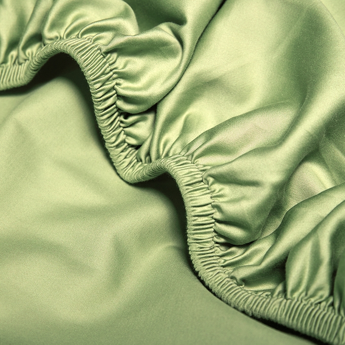 91家纺网 家纺一手货源 找家纺 秀色2025新款高端纯棉床笠单件全棉全包床套三件套100s新疆长绒棉酒店床垫保护套 梦易-艾绿