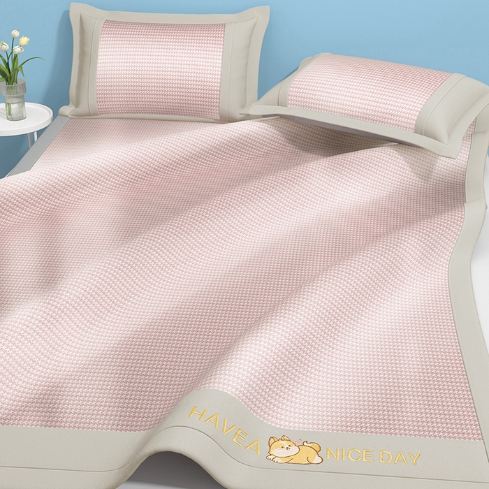 91家纺网 家纺一手货源 找家纺 （总）绒艺席业 2025新款A类抗菌冰丝凉席系列-柯基款