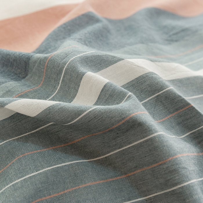 91家纺网 家纺一手货源 找家纺 喜四方 2025新款全棉色织水洗棉四件套 格林（灰）