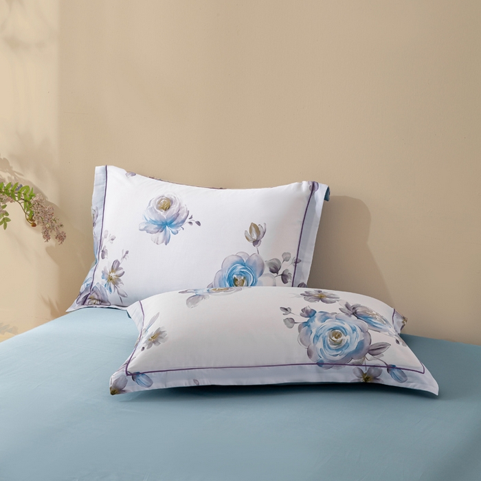 91家纺网 家纺一手货源 找家纺 帅露家纺 2025新款50S莱赛尔天丝印花四件套 安妮玫瑰