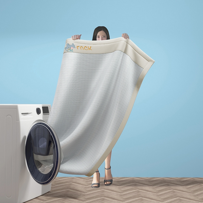 91家纺网 家纺一手货源 找家纺 绒艺席业 2025新款A类抗菌冰丝凉席系列-小象宝款 灰色