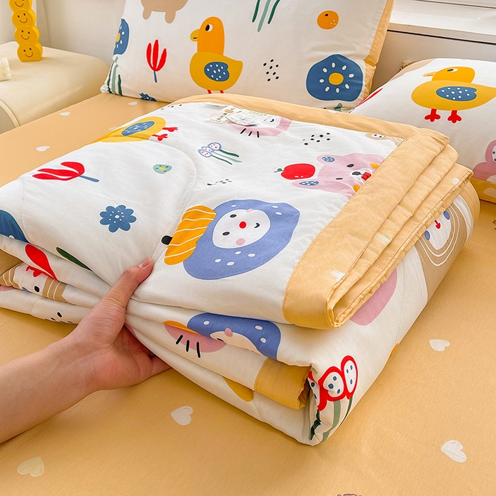 91家纺网 家纺一手货源 找家纺 思雅庭 2025新款里外全棉夏被新疆棉花夏凉被空调被 萌宠派对