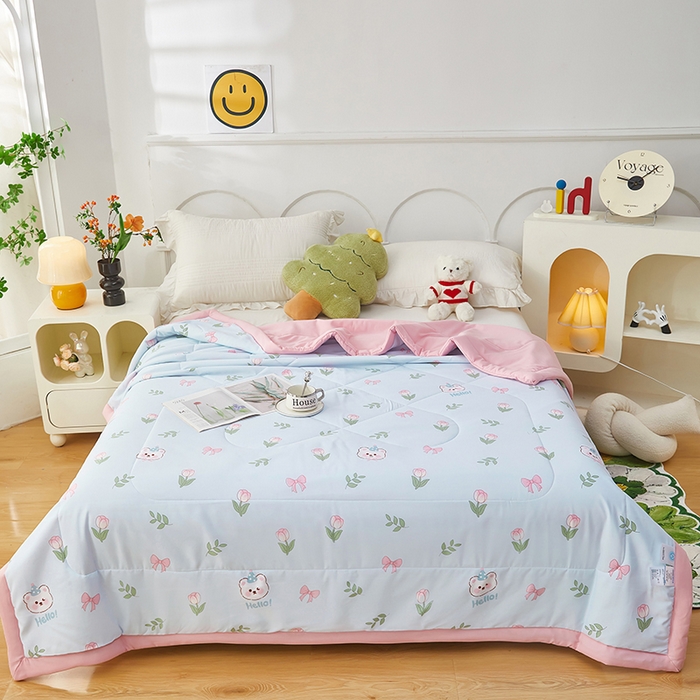 91家纺网 家纺一手货源 找家纺 中国龙家纺 2025新款舒爽柔小棉夏被被子被芯 温妮小熊