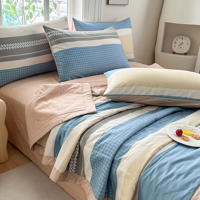 91家纺网 家纺一手货源 找家纺 瑜珠家纺 2025新款里外全棉棉花夏被 安东尼