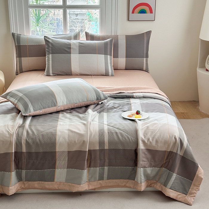 91家纺网 家纺一手货源 找家纺 瑜珠家纺 2025新款里外全棉棉花夏被 费城时光