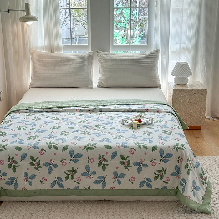 91家纺网 家纺一手货源 找家纺 瑜珠家纺 2025新款里外全棉棉花夏被 花样年华